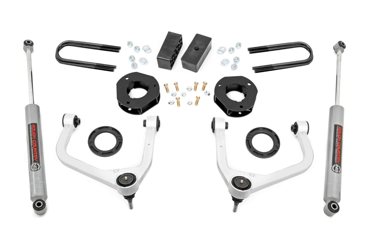 GMC Sierra 1500 Suspension Lift Kit - Front + Rear - Rough Country - 3.5 Inch Lift Kit | Mono Leaf Rear - 2025+